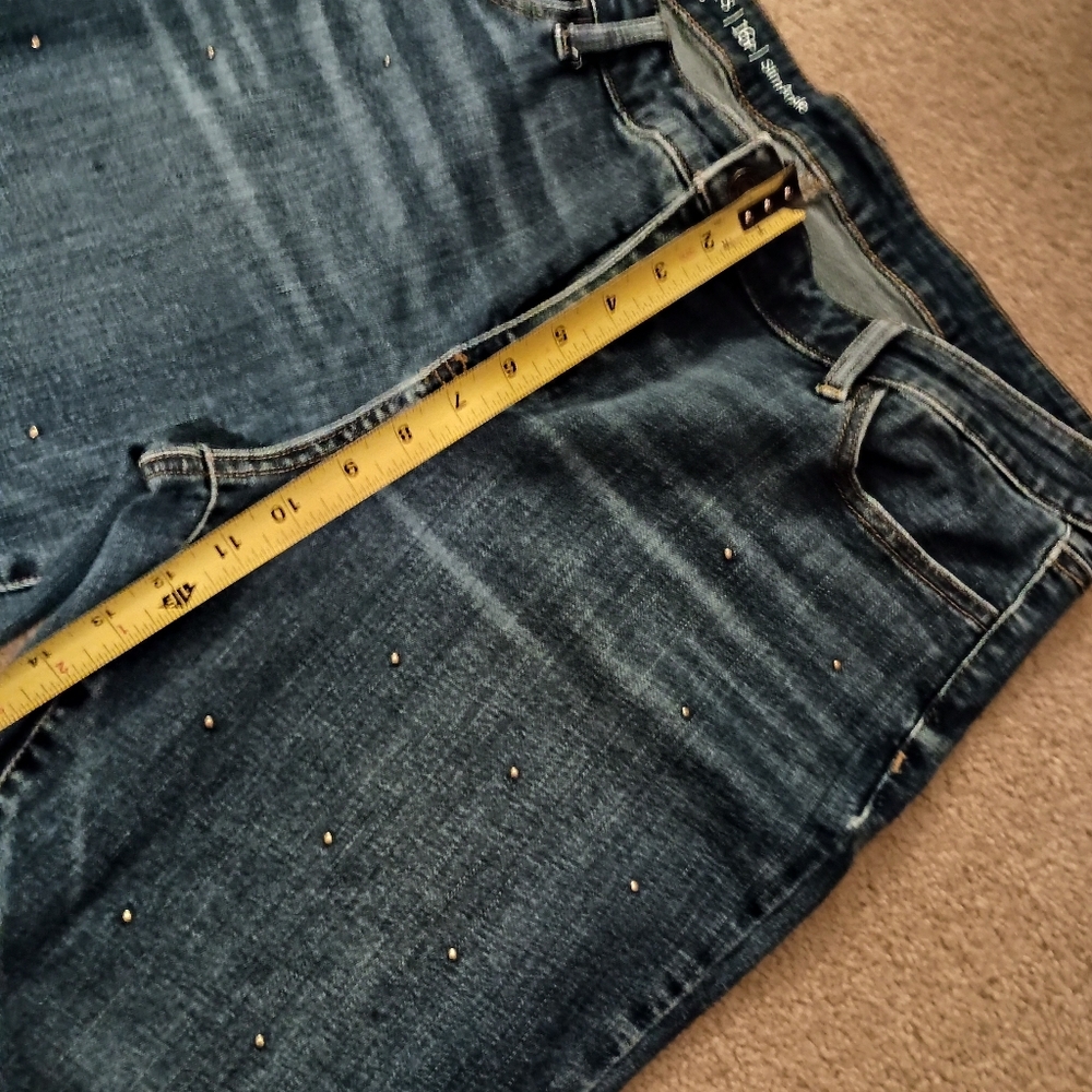 Talbots Studded Flawless Slim Ankle Jeans Size 16P Classic Denim Style Y2K - Picture 7 of 14